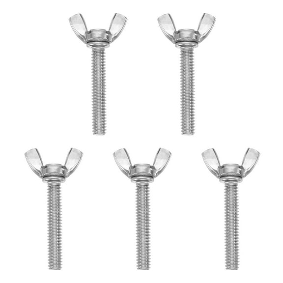 Uxcell 5 Pack 1/4-20" x 1-1/2" Wing Butterfly Screw Bolts, 304 Stainless Steel Machine Fastener, Thumb Hand Screws for Electronic Equipment, Silver Tone