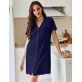 thumbnail image 4 of Ekouaer Cotton Nightgowns for Women Button Down Sleep Shirts Short Sleeve Night Gown Boyfriend Sleepwear Soft Night Shirts, 4 of 6