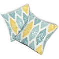 thumbnail image 5 of Outdoor Teal Throw Pillow Covers 16x16 Inch Boho Yellow Turquoise Pillow Covers Modern Geometric Decorative Pillowcase Square Linen Cushion Cover for Couch Sofa Bedroom Indoor Patio (Pack of 2), 5 of 6