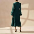 thumbnail image 7 of Cavosen Christmas Plus Size Cocktail Dresses for Weddings Crew Neck Long Sleeve Midi Evening Gowns Ball Dress Elegant A Line Wedding Guest Cocktail Party Dress, 7 of 7
