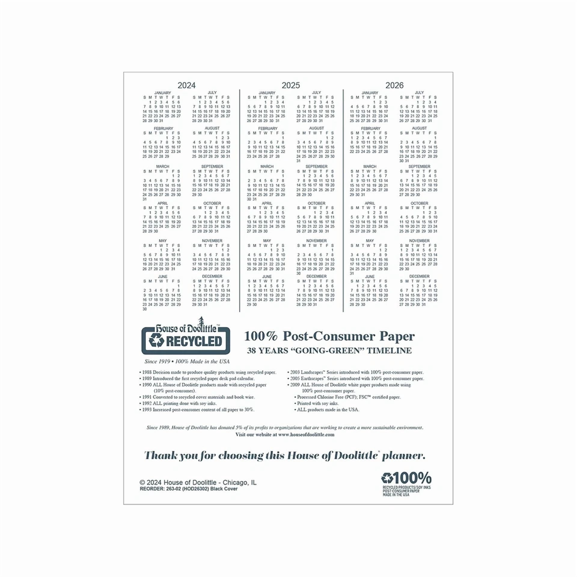2024-2025 House Of Doolittle 8.5" X 11" Academic Monthly Planner Leatherette
