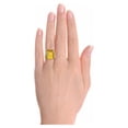 thumbnail image 3 of RYLOS Jewelry For Women Yellow Gold Plated Silver Emerald Cut Gemstone & Genuine Diamond Ring & Matching Necklace Rectangular 16X12MM  Citrine November Birthstone Womens Jewelry Matching, 3 of 8