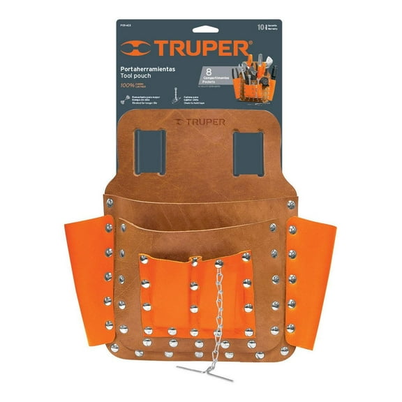 Porta Herramientas De Cuero 8 Compartimentos Truper Truper POR-HE8