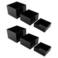 thumbnail image 3 of 6 Pack Acrylic Cube Display Stands, Food Risers for Buffet Table, Nesting Black, 3 of 12