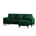 thumbnail image 2 of Dasun 88" Reversible Pull out Sleeper Sectional Storage Sofa Bed,Corner sofa-bed with Storage Chaise Green, 2 of 5