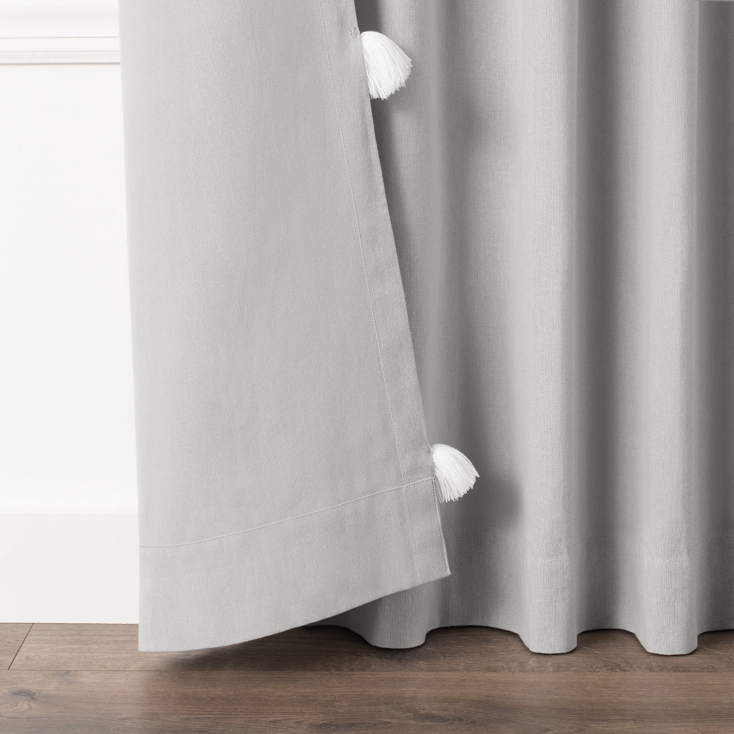 Mercantile Ardmore Pom Poms 50 x 84 Curtain Panel in Grey
