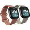 thumbnail image 1 of MYKOMI 2 Pack Waterproof Bands Compatible with Fitbit Versa 3 / Fitbit Versa 4 / Fitbit Sense/Sense 2 Bands, Classic Soft Sports Replacement Wristbands for Women Men, 1 of 7