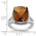 thumbnail image 2 of Sterling Silver Rhodium Checker-Cut Whiskey Quartz Ring QR3194WQ, 2 of 2