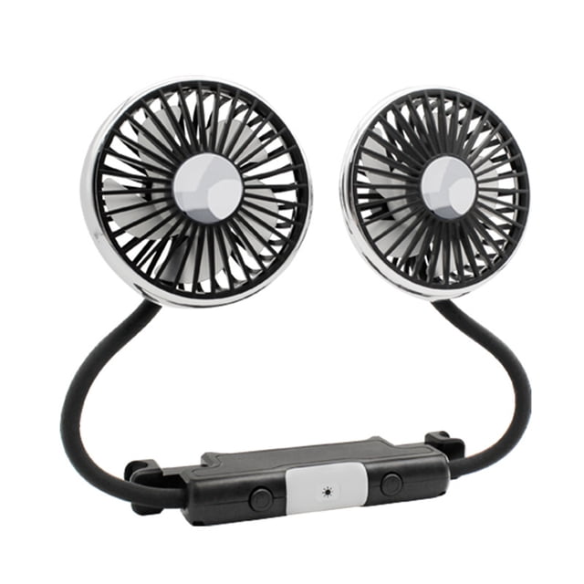 Ohufall Dual Head Flexible Gooseneck Car Seat Fan Portable Multi Angle Cooling Fan For Auto Interior