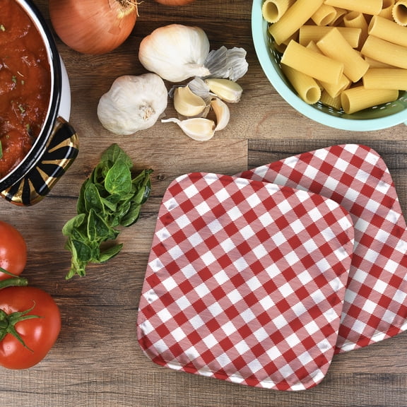 Red Gingham Pot Holder by Ashton set of 2