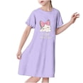 thumbnail image 1 of RXIRUCGD 2025 Vêtements d'Été pour Enfants 3-12 Ans Mode Imprimée Pyjama Rêveur Mi-Mollet Chemise de Nuit, 1 of 3