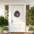 thumbnail image 3 of 4th of July Wreath for Front Door Patriotic Red White Blue Decor with Bow, All Weather Outdoor Holiday Decoration for Memorial Day Summer, 15.75 Inch Farmhouse Wreath, 3 of 5