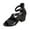 Black Sandals for Women, variant on hopeusnice Sandals for Women Non-slip PU Materials Summer Shoes Breathable Trendy Open Toe Sandals Square High heel Soft Women's Sandals Dress Shoes Black 39
