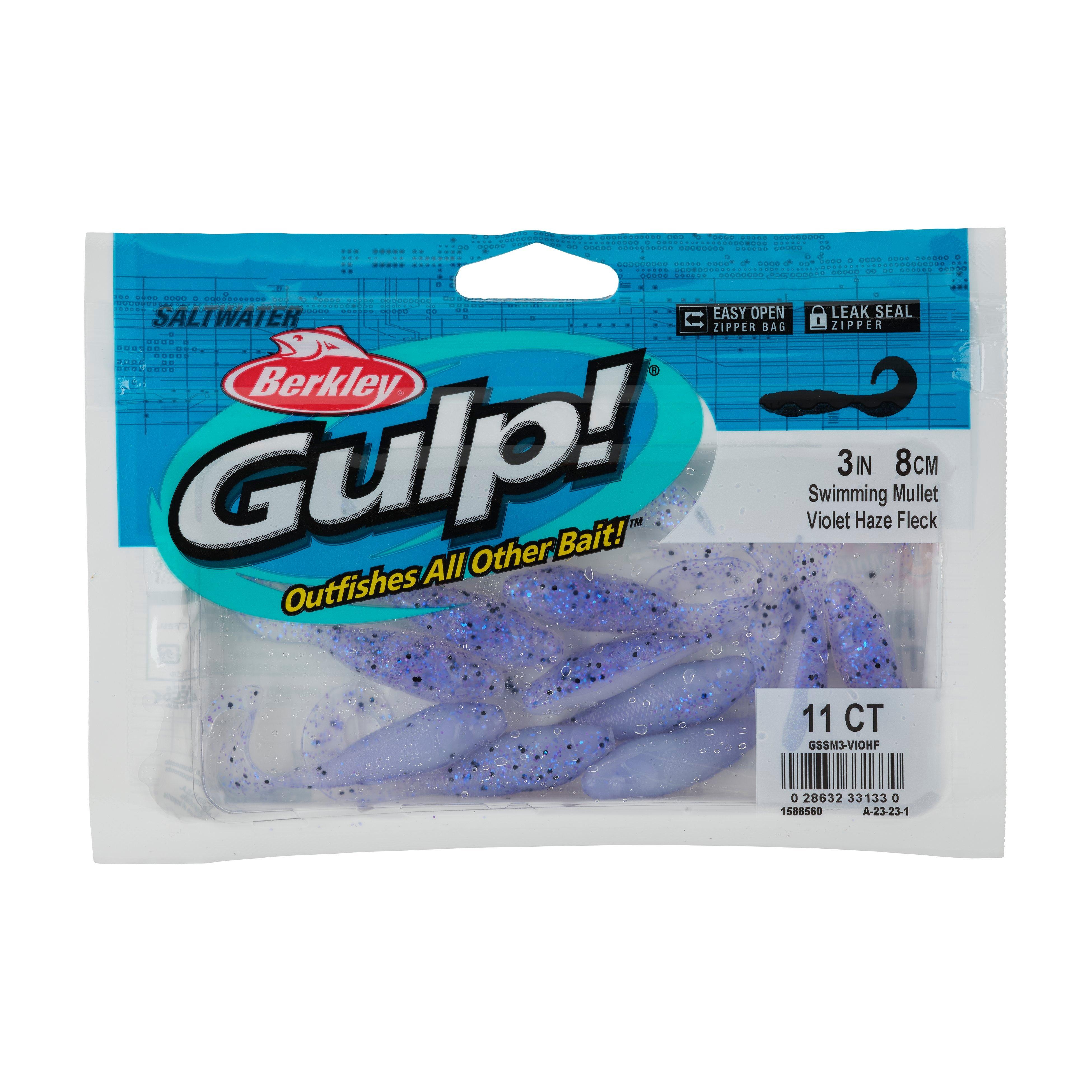 Berkley Gulp!® Saltwater Swimming Mullet, 3 in, Violet Haze Fleck