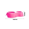 thumbnail image 2 of Pink Pink Macaron Pet Double Bowl Plastic Food Water Feeder Dish Non Slip For Dog Cat Small Oval Design, 2 of 7