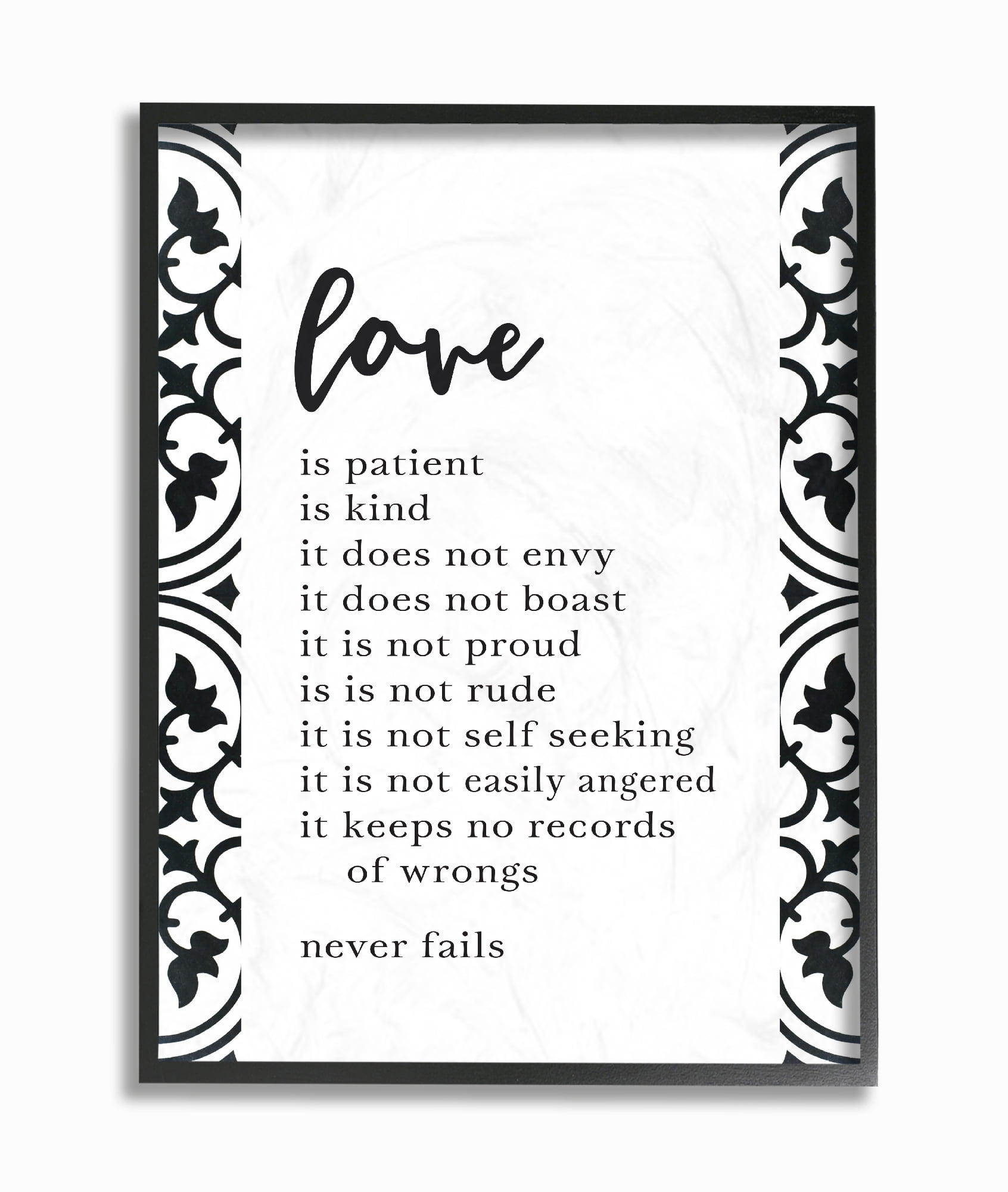 The Stupell Home Decor Collection Love Is Patient Love Is Kind Oversized Framed Giclee