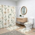 thumbnail image 3 of Shower Curtain Sets with Rugs, Farmhouse Floral Bathroom Sets, Waterproof Bathroom Curtain Decor with Hooks, 72x72inch, 3 of 7