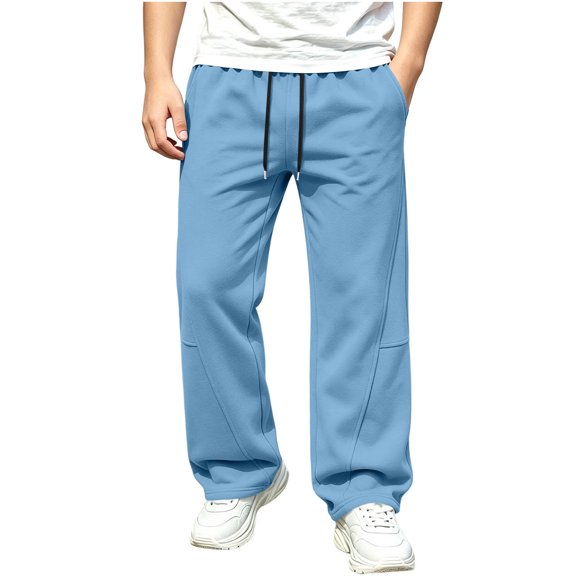 VIPOIN Boys' Wide Leg Sweatpants, Drawstring Elastic Waist, Decorative Seam Detail Open‑Hem Jogger Pants