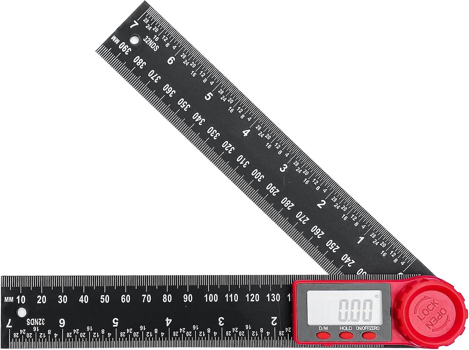 Dual Protractor Image Rotation 360 Degree Dual Scale Digital Angle Protractor, 200mm Angle Ruler with ...