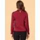 thumbnail image 4 of Blusa de manga de soplo fruncida plisada Allegra K con cuello alto suave sedoso para mujer S, 4 of 5