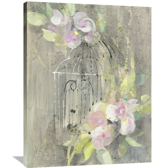 Global Gallery Albena Hristova 'Birdcage Floral II' Canvas Wall Art
