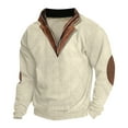 thumbnail image 1 of XZNGL Man Long Sleeve Solid Color V-Neck Zipper Fashion Fallow Sweater Tops, 1 of 1