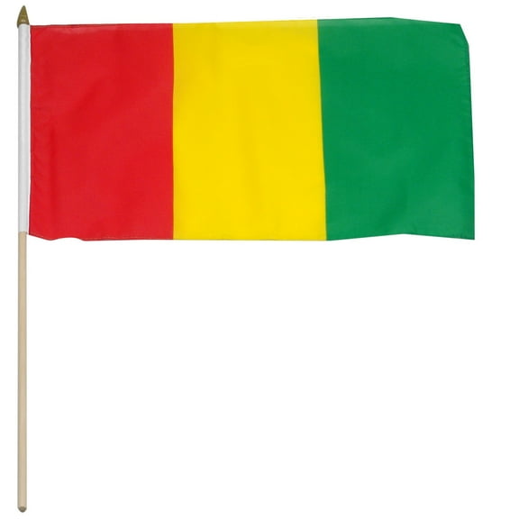 Guinea 12" x 18" Mounted Stick Flag