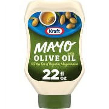 Kraft Olive Oil Reduced Fat Mayonnaise Squeeze Bottle 22 fl oz (Pack of 16)