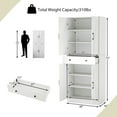 thumbnail image 3 of Costway 72" Tall Kitchen Pantry Modern Farmhouse Cupboard Cabinet with 4 Barn Doors White, 3 of 10