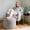 Grey, variant on Foot Stools Ottoman,Round Stuffed Pouf Ottoman, Corduroy Poufs with Foam Chunk Filling, Furry and Fluffy Storage Ottomans, 20 X 15 Floor Poufs Foot Rest for Living Room