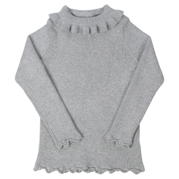 Gubotare Baby Sweaters Baby Girl Cable Knit Sweater Long Sleeve Boho Floral Embroidery Oversized Sweatshirt Warm Fall Winter Clothes Size 2T 3T (Grey,2-3 Years)