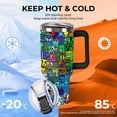 thumbnail image 5 of Geometry Dash 40 Oz Tumbler with Handle And Straw, Stainless Steel Double Wall Vacuum Insulated Coffee Cup Travel Mug for Gym, Outdoors, Commute, Work, 5 of 8