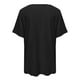 thumbnail image 4 of Tops de mujer Camisa de cuello redondo de manga corta de color sólido grande Tops Fridja  hjk4872, 4 of 4