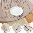 thumbnail image 4 of Brown Boho Line Art Plant Pattern Round Fitted Tablecloth with Elastic Edge,Dining Table Cover Waterproof,Outdoor Round Tablecloth for Camping,Dining,Indoor and Outdoor, 4 of 7
