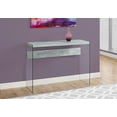 thumbnail image 5 of Accent Table, Console, Entryway, Narrow, Sofa, Living Room, Bedroom, Grey Laminate, Clear Tempered Glass, Contemporary, Modern, 5 of 6