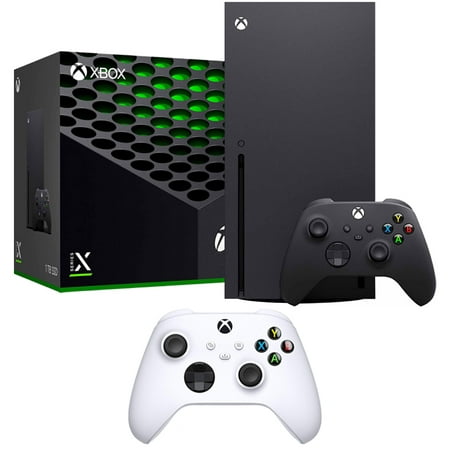 Microsoft RRT-00001 Xbox Series X 1TB SSD - Carbon Black Bundle with Extra QAS-00001 Controller Robot White