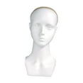 thumbnail image 2 of Cabeza de maniquí calva, ligera, multiusos, soporte para peluca, sombrero, collar Blanco, 2 of 9
