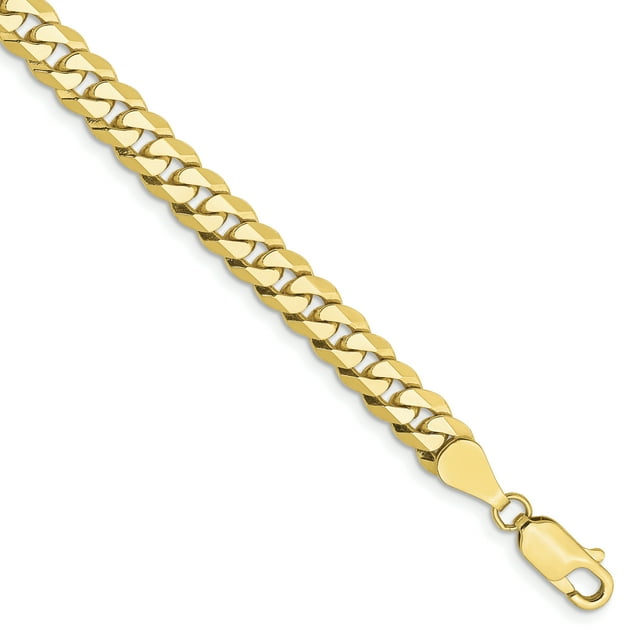 10k 5.75mm Flat Beveled Curb Chain (Weight: 9.41 Grams, Length: 8 Inches)