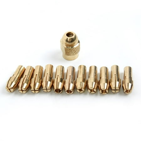 

12pcs Brass Collet Chuck 0.5/ 0.8/1.0/1+ 2 / 1.6.2mm + M8 * 0.75 Rotary Tools