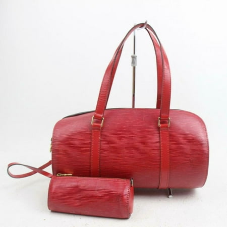 Louis Vuitton Red Epi Soufflot with Mini Bag (Best Louis Vuitton Bag For Travel)