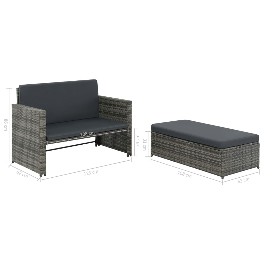 Kepooman Patio Lounge Set, Garden PE Rattan Sectional Patio Sofa Set with Cushions, Set of 2 Kepooman Patio Lounge Set, Garden PE Rattan Sectional Patio Sofa Set with Cushions, Set of 2