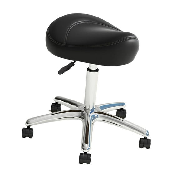 Elodie Saddle Stool Ergonomic Nail Beauty Pulley Work Chair for Beauty Massage Pubs Black