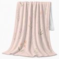 thumbnail image 2 of Dreamy Wildflower Star Scattered Pink, Peaceful Botanical Garden Scene, Warm Flannel Blanket for Sunroom and Reading Nook, Celestial Art Lovers Housewarming Gift, Celestial Home Decor, 2 of 9