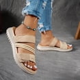 thumbnail image 3 of Slides for Women Adjustable Strappy Sandals Comfortable Thick Soft Sole Slip on Beach Shoes Open Toe Summer Casual Slippers Khaki Size 9.5, 3 of 7