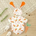 thumbnail image 4 of Piomll Girl's Bodysuits Infant Easter Short Sleeve Rabbit Pullover Newborn Sweatshirt Jumpsuits, 4 of 6