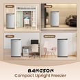 thumbnail image 7 of BANGSON 2.1 Cu.ft Upright Freezer, Compact Mini Freezer with Reversible Black Door, Adjustable Thermostat, Removable Shelves, Energy-Saving for Dorm Office Apartment, Silver, 7 of 7