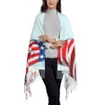 thumbnail image 2 of Sikiie Cute Gnomes in USA1 Shawl Wraps Big Scarf Tassel Fall Winter Thick Scarf Warm Shawl Women Fall Gifts, 2 of 8