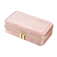 thumbnail image 2 of KLKCMS Velvet Jewelry Box Mini Earrings Holder Storage Box for Bracelets Necklaces Pink, 2 of 9