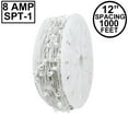 thumbnail image 2 of Novelty Lights 1,000 Foot C7 Christmas Stringer Bulk Reel, White Wire, 12" Spacing, Candelabra Base (C7/E12), SPT-1 8 AMP Wire, 2 of 2