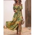 thumbnail image 4 of Fashionable new one-shoulder ruffled printed dress, 4 of 5